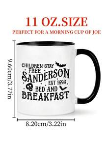 1 Peça Caneca de Café de 11 Onças com Desenho Animado de Halloween, Reutilizável e Durável, Presente Perfeito para Crianças e Adultos, Ótimo para Guloseimas de Halloween e Pausas para Café