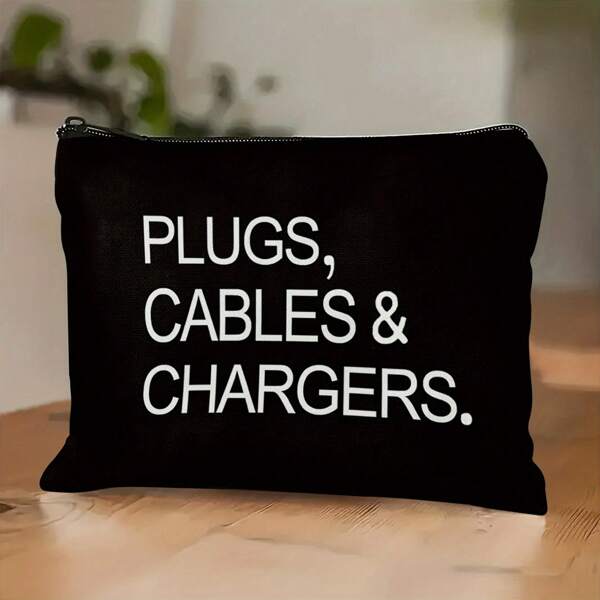 Cable Management Bag, Durable Fabric Cable Organizer Bag With Zipper Closure - Great For Travel And Office!