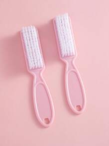 2 pezzi Spazzola per unghie, Spazzola per pulire le unghie, Spazzola per la pulizia delle mani, Spazzola per scrubbing di dita e piedi, Spazzolino per pedicure e unghie, Set di spazzole per la pulizia, Trasparente