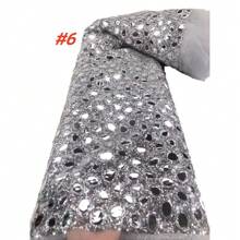 Latest Gold African Tulle Lace Fabric 2025 High Quality Sequins Embroidery French Nigerian Lace Fabrics For Wedding Dress Sewing