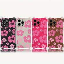 Funda para teléfono 1 pieza. El diseño de trébol rosa de cuatro hojas te permite colgar la funda del teléfono en las cuatro esquinas. Es Adecuado El TPU Impreso Suave De 14 Pro 15 16 Plus 13 12 - Colores mixtos 1 - Ver 3