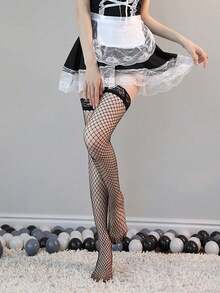 2 Pairs Sexy Lace Trim Sheer Thigh High Stockings, Summer Thin Over-The-Knee Long Socks For Women, Cozy