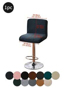 1pc/4pcs/6pcs Silver Fox Plush Low Back, Solid Color Elastic Full Wrap Low Back Chair Cover, Soft & Skin-Friendly Anti-Dirty Low Back Chair Slipcover, Suitable For Dining Room, Study, And Other Chair Decoration, Room Decor - Multicolor - View 24