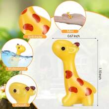 10/50/100 Pcs Mini Resin Giraffe Tiny Giraffe Resin Ornaments For Garden Home Decoration Zoo Animal Micro Landscape Ornaments Kit Fairy Dollhouse Accessories (Classic)