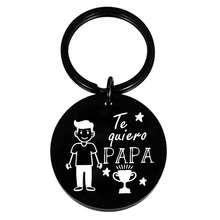 不锈钢圆形冠军爸爸钥匙扣，父亲节礼物 - 彩色 - 查看 6