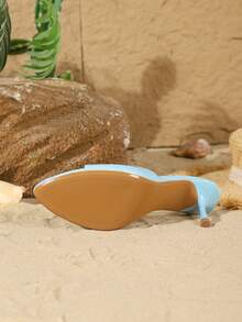 On feet& in love 女士时尚系带露趾高跟凉鞋，适合搭配连衣裙，夏季 - 藍色 - 查看 8