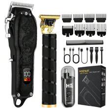 HIENA 4pcs/3pcs/1pc Men's Electric Shaver Set, Nose Hair Trimmer, Electric Razor And T9 Trimmer, Cordless USB Rechargeable Grooming Kit With Gift Box, Ideal Father's Day Or Valentine's Day Gift For Men, Suitable For Travel And Home Use - Black - View 14