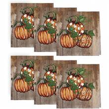 4/6/8 件秋季布餐巾 18 X 18 英寸，感恩节秋收橙色野花派对晚宴装饰可洗餐巾 - 彩色 - 查看 9