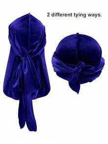 1件男士纯色天鹅绒头巾，带保暖内衬 - 可调节松紧带，佩戴稳固，柔软透气，冬季保暖头饰，海盗风格设计，适合运动、户外活动和休闲穿着。海盗帽，海盗服装