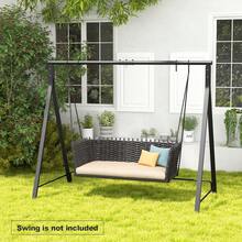 Lifezeal Outdoor Porch Swing Frame Patio Metal Swing Stand With A-Shaped Structure - Black - View 2