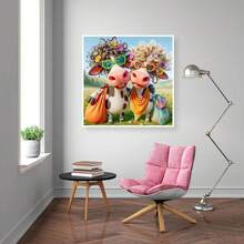 Summer Must-Have,2025 Best SellerLILEIDECO Painting Kits Adults 5D Art Paint With Round Diamonds Full Drill Gem Art Backpack Cow Painting Kit Home Wall Decor Gifts 12x12inch