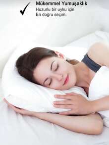 Made In Turkey - Bed Pillow – 50x70 Cm | Soft & Supportive Sleeping Pillow | Hypoallergenic | Ideal For All Sleep Positions - Beige - View 2