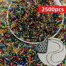 5000/2500 颗 2 毫米彩色散装玻璃种子珠 - 高品质均匀圆珠，适用于 DIY 珠宝制作、耳环、手链、项链 - 优雅的手工工艺产品珠宝配件套装，适用于 DIY 珠宝配件珠子 - 彩色 - 查看 8