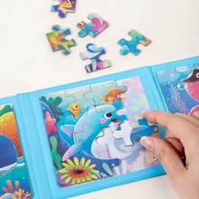 Đồ chơi xếp hình gấp gọn 3 trong 1 cho trẻ em, Sách xếp hình gấp gọn có họa tiết động vật và giao thông, Đồ chơi xếp hình rèn luyện kỹ năng nhận thức và tư duy, Thích hợp cho bé trai bé gái Quà tặng sinh nhật Giáng sinh Ngày thiếu nhi - Nhiều màu - Xem 8