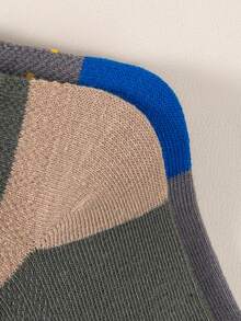 随机10双儿童袜子春夏季薄款网眼短袜男童袜刺绣汽车提花足球字母运动袜柔软透气舒适适合上学日常穿着 - 彩色 - 查看 7