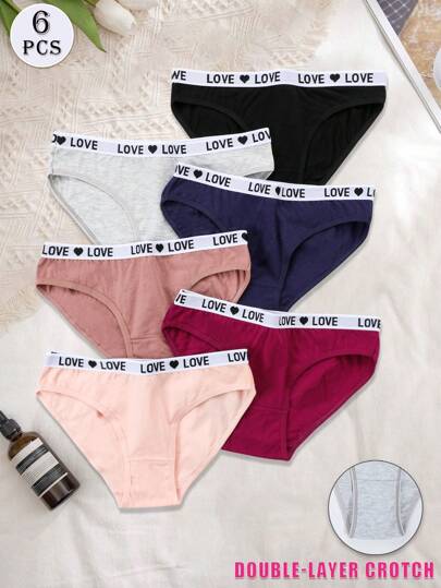 6 Pcs Low Waist Briefs Women Letter Belt Underwear Women Knickers Women Comfortable Panties Pack Set Lingerie Sexy Knickers Solid Panty Seamless Panties For Women Black Shorts Halloween Costume For Women Fall Clothes For Women