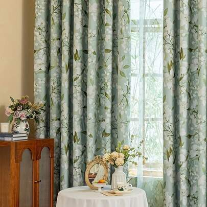 1pc Rèm cửa sổ dạng thanh composite hai lớp màu xanh lá cây mới 100% cản sáng, rèm che cách nhiệt gia đình, phòng khách, phòng ngủ, văn phòng, tiệc tùng, rèm trang trí hàng ngày