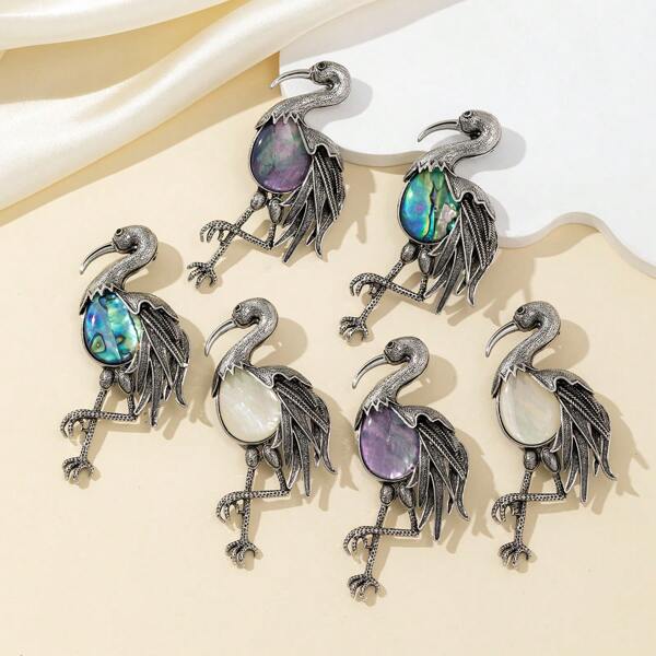 1pc Natural Freshwater Shell Summer Style Brooch Natural Abalone Brooch Pendant 81x40mm For Dress Coat Jewelry Accessories