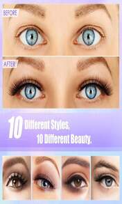 DEJAVIA Magnetic Lashes [10 Pairs], Premium Natural Looking, Reusable Lightweight Wispy Strong Magnetic Eyelashes With Applicator And Tweezers, No Glue Needed - White - View 3