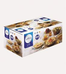 Shoppe house - Set Completo de Vajilla de Vidrio Templado 44 Piezas: Incluye 1 Plato Redondo Profundo (28 cm), 1 Ensaladera (23 cm), 6 Bowls Pequeños (10,5 cm), 6 Platos Hondos (19,5 cm), 6 Platos de Postre (19 cm), 6 Platos Llanos (23,5 cm) y más - Ambar - Ver 4