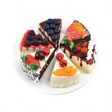 1 pieza de Pastel de fruta triangular realista estilo europeo hecho a mano, artículo decorativo, imán de nevera para decoración de fiestas (No se puede garantizar que sea 100% idéntico) - Multicolor - Ver 2