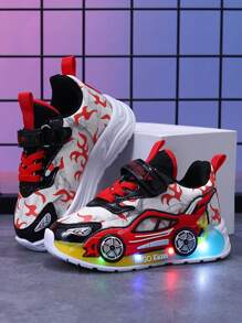 MGO Kidss MGO Kids 2025秋季新款儿童汽车卡通LED发光运动鞋男童女童夜光跑步鞋薄款透气运动鞋1-3-6岁