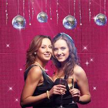 13 X 72 Inch Glitter Neon Pink Disco Table Cloth, Retro 70s 80s Theme Pink Disco Ball Party Table Decor, Birthday, Bachelorette, Cowgirl Party Supplies - Hot Pink - View 4