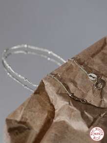 EleRunis 1 件 Ins 手链 S925 纯银锆石链 18K 镀金简约多层表带百搭女士手链意大利魅力手链