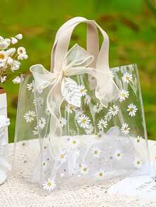 2 件/1 件厚透明 PVC 情人节礼品袋、圣诞礼物纪念品袋、婚礼回礼糖果盒手提袋、午餐袋 - 彩色 - 查看 10