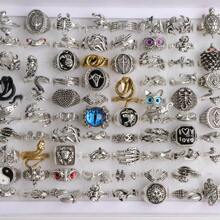 10pcs/Pack Vintage Gothic Punk Style Rings, Skull Animal Eye Open Ring, Unisex, Versatile, Suitable For Parties & Jewelry Gifts