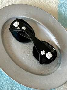 1 副 Y2K 可爱花卉印花方形 PC（聚碳酸酯）时尚眼镜，适合日常使用