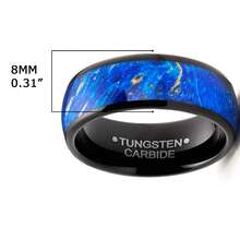 Tungsten Carbide Mens Ring Wedding Band Blue Wood Burl 8MM Comfort-Fit Black - màu đen - Xem 4