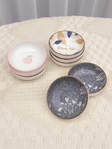4件/6件/8件/108件陶瓷调味碟，花卉陶瓷调味碟，酱汁碟，家用酱油醋香料碟，适用于家庭厨房，餐厅，寿司吧，聚会，火锅，野餐，露营，烧烤，凉菜，厨房用具，餐具配件，番茄酱沙拉酱黄油碟，小吃盘