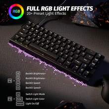 ATTACK SHARK X68 HE Wired Mechanical Gaming Keyboard 60%, Hall Effect Magnetic Switch With Quick Activation, Adjustable Driver, 8KHz Polling Rate, RGB Backlight, Top Mount, Side Printed Keycaps - 黑色 - 查看 6