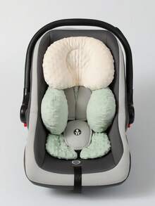 1 pieza Almohadilla para cochecito de bebé, cojín de asiento con lunares de felpa para todas las estaciones, accesorio para cochecito, ayuda para caminar y colchoneta para dormir para el carrito de bebé - Multicolor - Ver 3