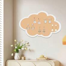 粉色云形公告板 - 聚酯毡墙面装饰，带有可爱的兔子图案，椭圆形信息和照片展示，适用于创意卧室或客厅装饰，照片展示板 | 现代公告板 | 软公告板，卧室墙壁海报