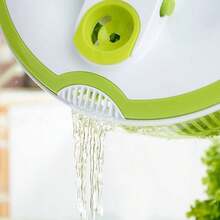 1 件，多功能手动沙拉脱水器和蔬菜水果干燥器 - ABS 滤锅篮沥水器，绿色厨房用具，高效备餐，节省时间和能源，紧凑设计 | 食品材料，蔬菜脱水器