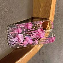 1pc Wireless Charging Design With Jellyfish Pattern Cute Simple Anti-Fall Shockproof All-Inclusive Mobile Phone Case Suitable For Iphone16pro Max/16pro/16plus/16/15/14/13/12/11/XSMAX/XS/XR/Galaxy S22plus/S23ULTRA/S24FE/S25 EDGE Is Cute And Fashionable, And Is A Good Choice For Various Festivals