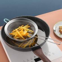 Local Delivery 304 Stainless Steel Fine Mesh Strainers For Kitchen, Colander-Skimmer With Handle, Sieve Sifters For Food, Tea, Rice, Oil, Noodles, Fruits, Vegetable - Medium 5.5 inch - 查看 5
