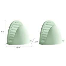 2PCS Kitchen Oven Mitts Silicone Heat Insulation Gloves Clip Thicken Baking Silicone Oven Mitts Anti-Slip Grips Bowl Pot Clips