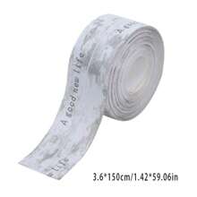 1Pc White PVC Self-Adhesive Waterproof Sealing Tape,For Bathrooms And Kitchens, Leak-Proof Wall Sticker,For Showers, Sinks And Countertops, Shower Sealant Tape,Ceramic Surface Protection With Easy Application Tape