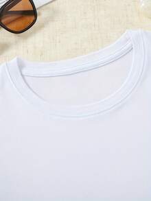 Men's Basketball Graphic Print Casual T-Shirt - Summer Short Sleeve Round Neck Tee With Bold Red & Black Design, Breathable Regular Fit, Machine Washable, Basketball Shirt, Sporty Outfit, Urban Fashion, Comfortable Fit, Sports Enthusiasts, Streetwear Style, Durable Construction, Active Lifestyle - 白色 - 查看 3