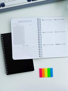 week plan 1pc 52-Week Undated Weekly Planner,+Color-Coded Tab Stickers,A5 Daily Planner Notebook With Weekly Task List,Habit Tracker,Meal Planner & Daily Breakdown,Designed To Balance School, Work & Wellness,Back To School Supplies - Multicolor - View 9