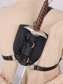 1 件 PU 皮革刀套中世纪骑士剑青蛙角色扮演服装道具刺客服装角色扮演万圣节实景角色扮演 - A - 查看 4