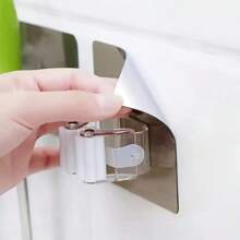 Punch-Free Wall-Mounted Strong Mop Hook, Multifunctional Strong Storage Clip For Bathroom Tools, Maximum Load-Bearing 3000g/6.6 Lb, Mop Clip, Mop Rack, Convenient Bathroom Accessories, Cleaning Accessories, Suitable For Placing Mop Brooms And Cleaning Tools(Random Color)