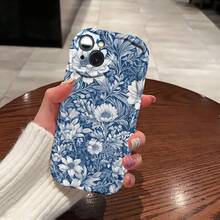 Funda para teléfono (1 unidad) azul. Elegante y única funda con diseño ondulado 3D. Fundas para celular de moda para phone 11, 12, 13, 14, 15, 16 Plus, Pro, Promax, XSMAX, XS/X. Diseño ondulado electrochapado. Alta gama, calidad superior. - Blanco marfil - Ver 1