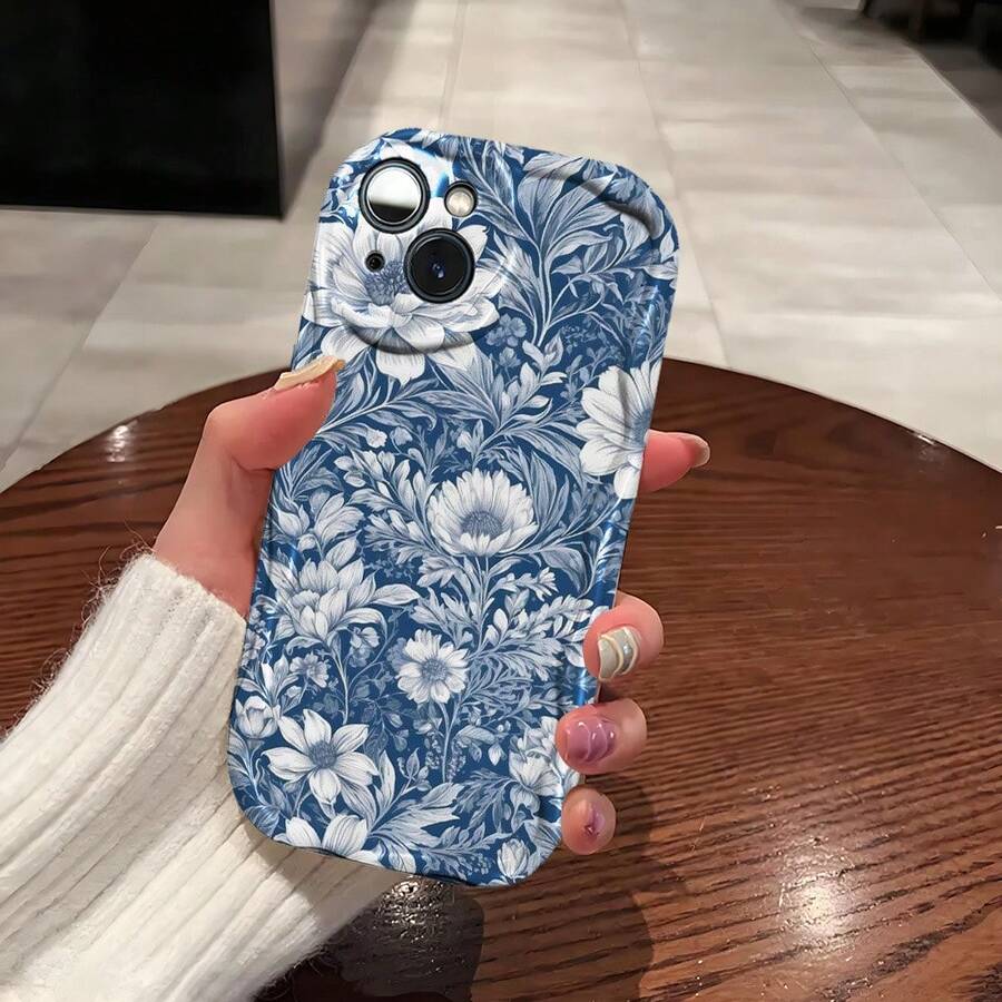 Funda para teléfono (1 unidad) azul. Elegante y única funda con diseño ondulado 3D. Fundas para celular de moda para phone 11, 12, 13, 14, 15, 16 Plus, Pro, Promax, XSMAX, XS/X. Diseño ondulado electrochapado. Alta gama, calidad superior. - Blanco marfil - Ver 1