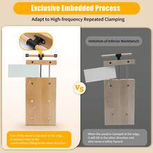 Woodworking Bench Vise With 4 Bench Dogs And 2 Clips Wood Bench Vises Kit For Garage Studios - gỗ - Xem 5