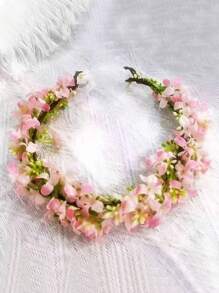 1 buc bentiță florală Halo pentru primăvară și vară, accesoriu de păr cu coroană Halo pentru mirese, petreceri, nunți, fotografii pe plajă, festivaluri, Ziua Recunoștinței, zile de naștere, festivaluri, cadou ideal, coroane, diademă, ghirlandă de păr, viță de vie, accesoriu de păr, cercel de păr, lucruri școlare, toamnă