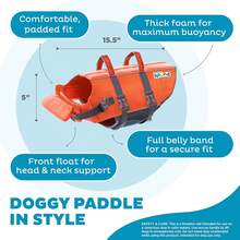 Outward Hound Granby Splash Dog Life, High-Buoyancy Dog Life Vest Swimming, Boating, And Safety, Medium, Orange - 迷彩 - 查看 11
